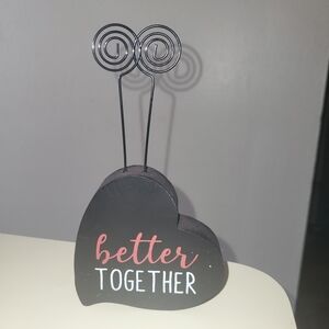 Heart-Shaped Photo Holder - Black with Red and White Accents